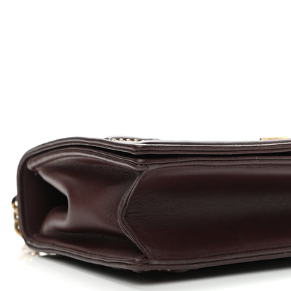 Christian Dior Calfskin Studded Medium Diorama Flap Bag Burgundy 7 of 8