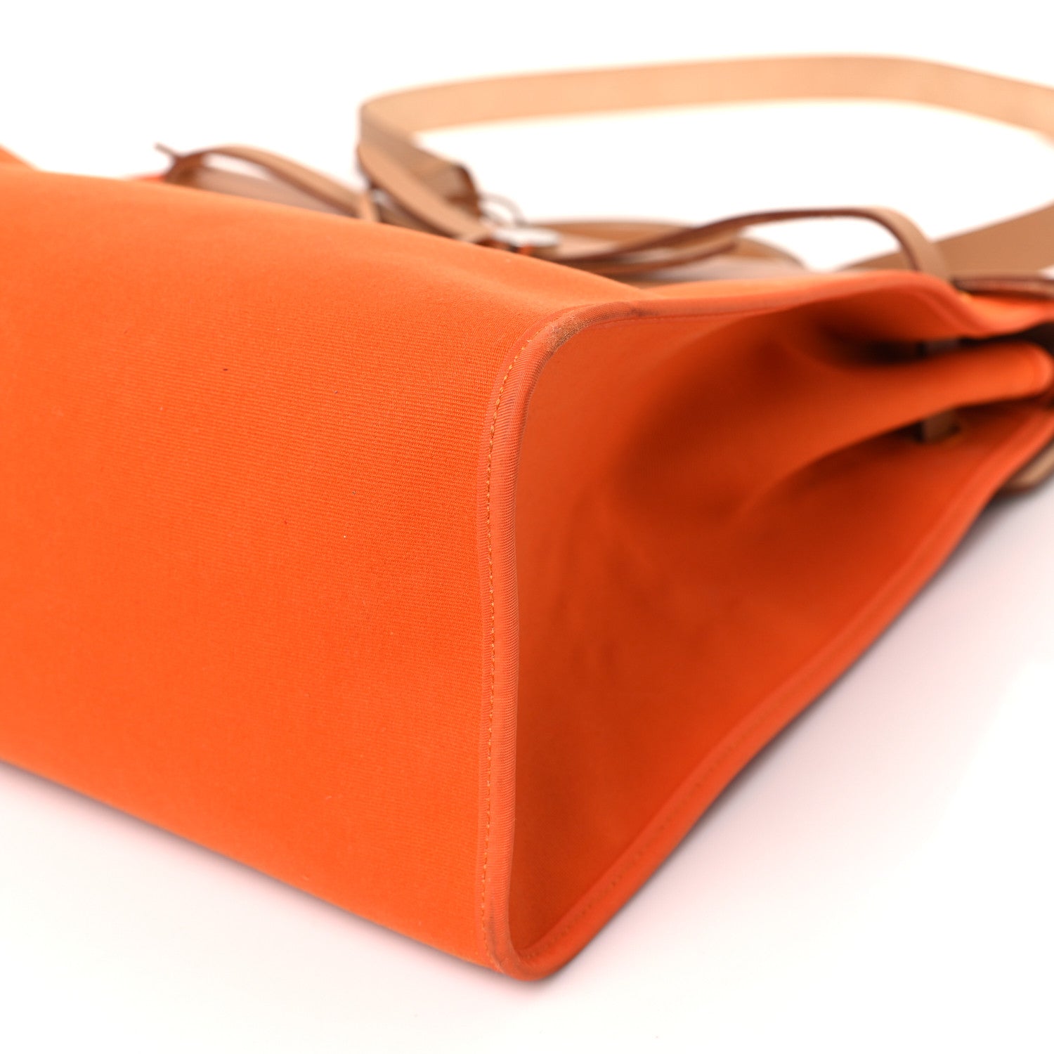 Hermes Vache Hunter Toile Herbag Zip 39 MM Orange Natural 10 of 10