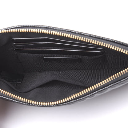 Chanel Caviar Camellia Embossed Cosmetic Pouch Black 4 of 10