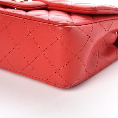 Chanel Lambskin Quilted Mini Rectangular Flap Red 13 of 14
