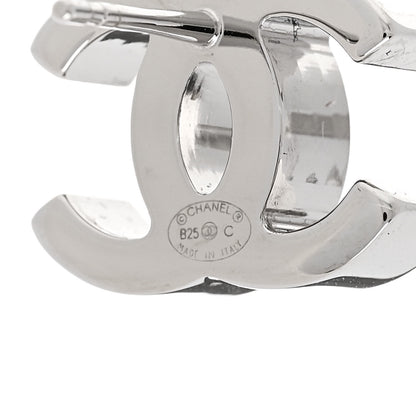 Chanel Crystal Mini Timeless CC Earrings Silver 4 of 5