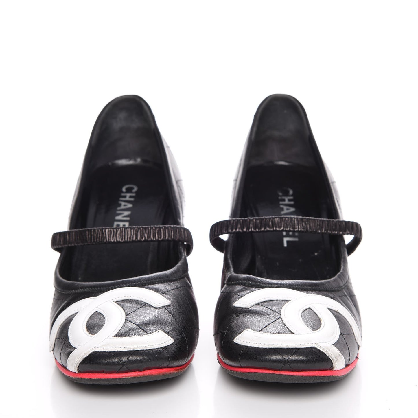 Calfskin Quilted Cambon Pumps 39.5 Black White