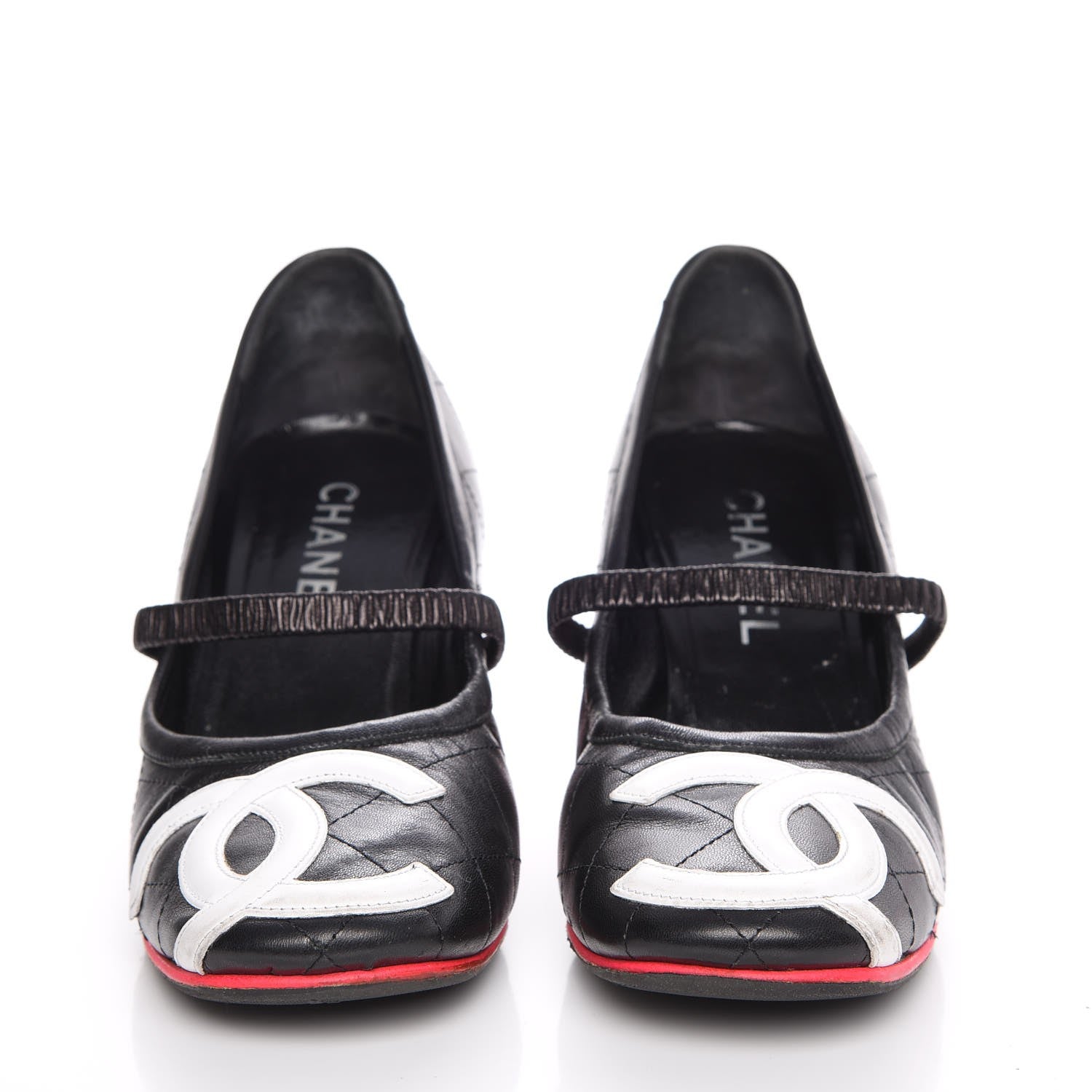 Chanel Calfskin Quilted Cambon Pumps 39.5 Black White 2 of 14