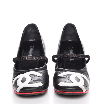 Chanel Calfskin Quilted Cambon Pumps 39.5 Black White 2 of 14