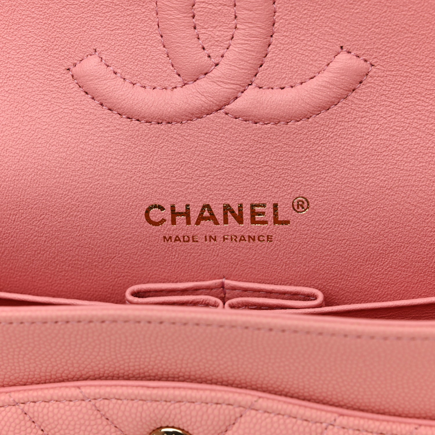 Chanel Caviar Flat Chevron Quilted Medium Double Flap Pink 6 of 11