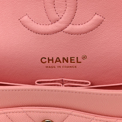 Chanel Caviar Flat Chevron Quilted Medium Double Flap Pink 6 of 11