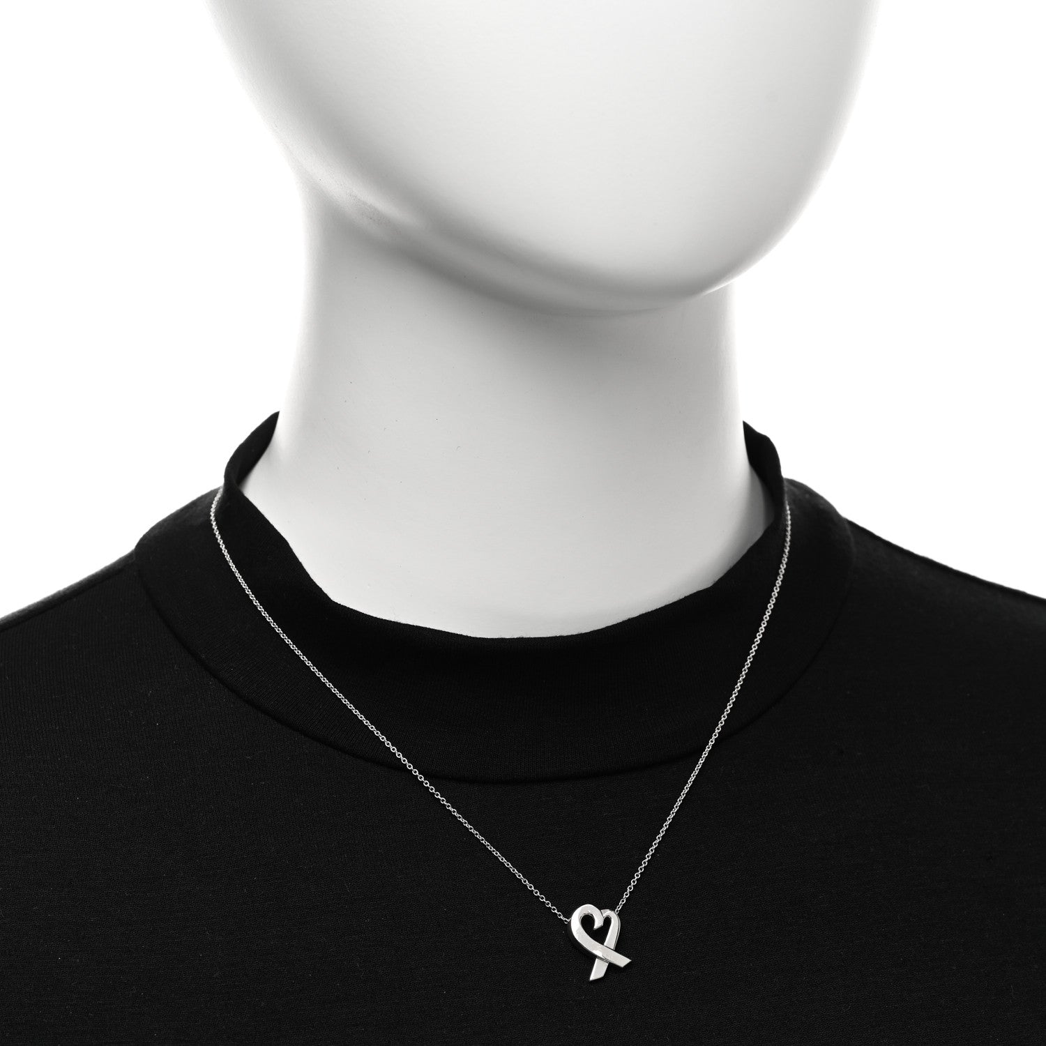 Tiffany Sterling Silver Paloma Picasso Loving Heart Pendant Necklace 2 of 5