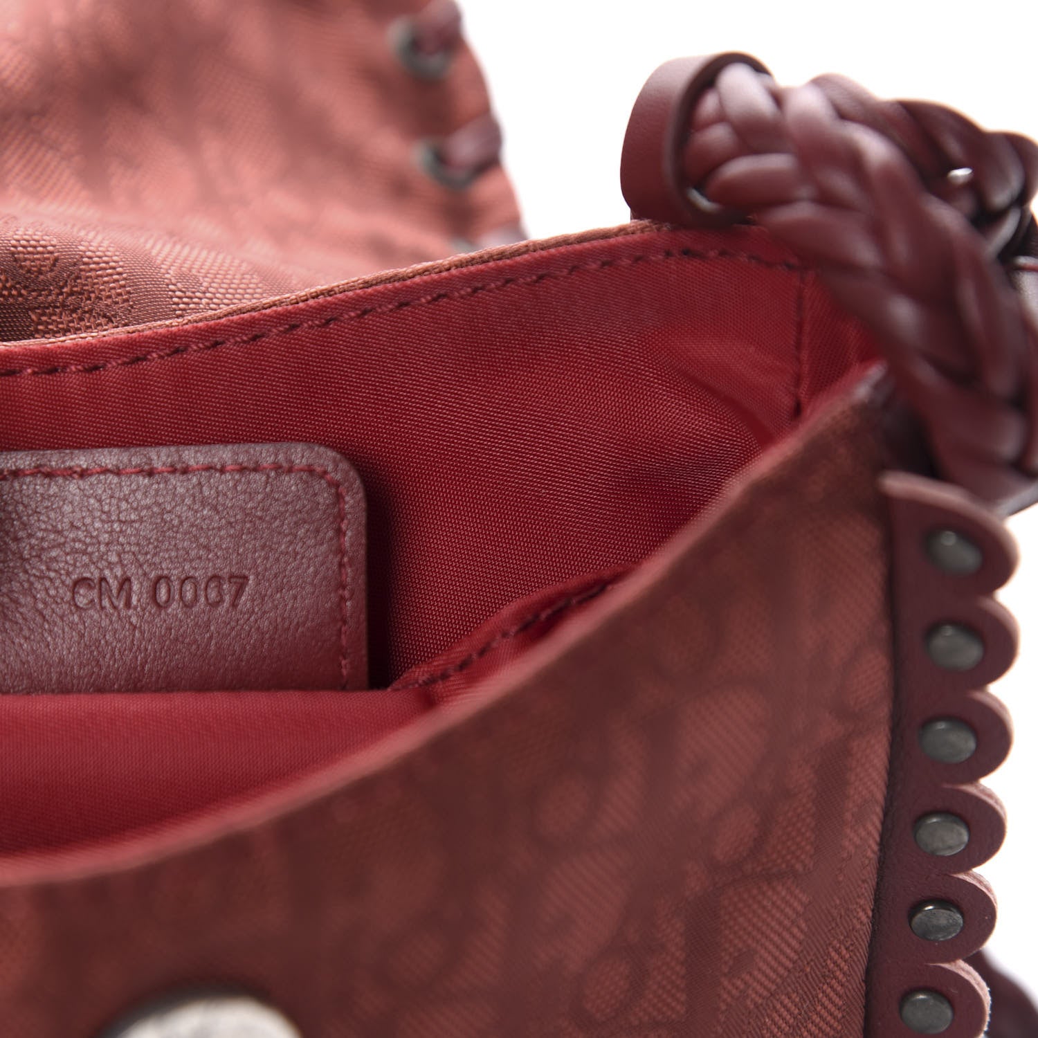 Christian Dior Monogram Braided Crossbody Bag Burgundy 9 of 10