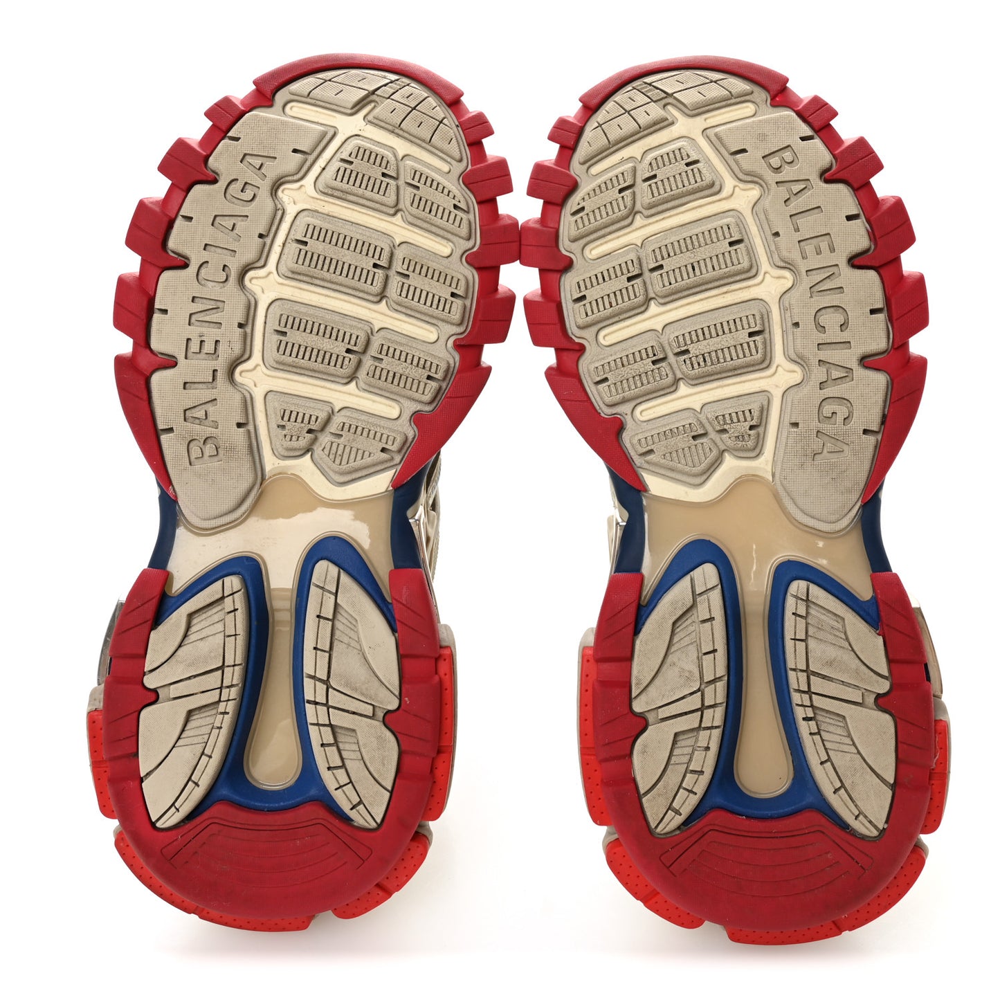 Rubber Mesh Bi-Color Womens Track.2 Open Sneakers 39 Beige Blue Red