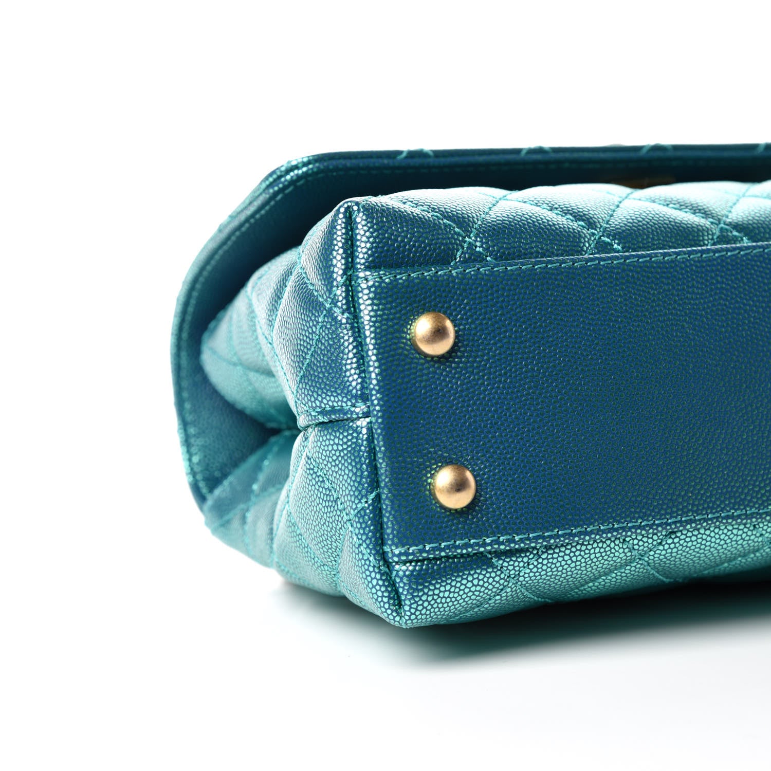Chanel Metallic Caviar Quilted Mini Coco Handle Flap Blue 5 of 10