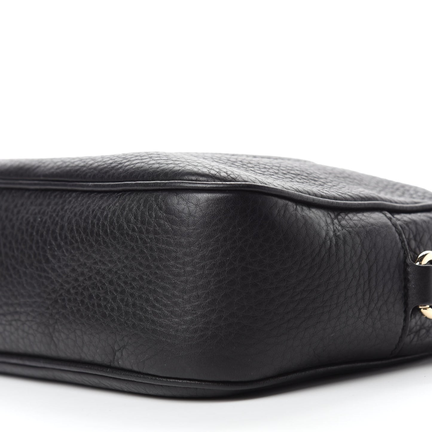 Pebbled Calfskin Small Soho Disco Bag Black