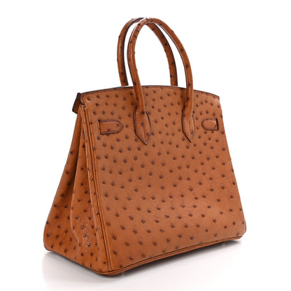 Hermes Ostrich Birkin 30 Gold 3 of 11