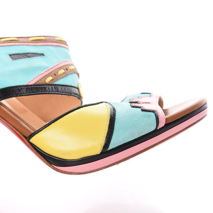 Christian Louboutin Suede Zunika 120 Slide Sandals 38 Turquoise Multicolor 14 of 20