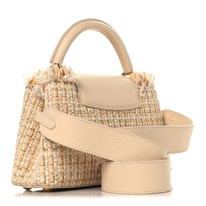 Louis Vuitton Tweed Taurillon Capucines BB Beige 3 of 9