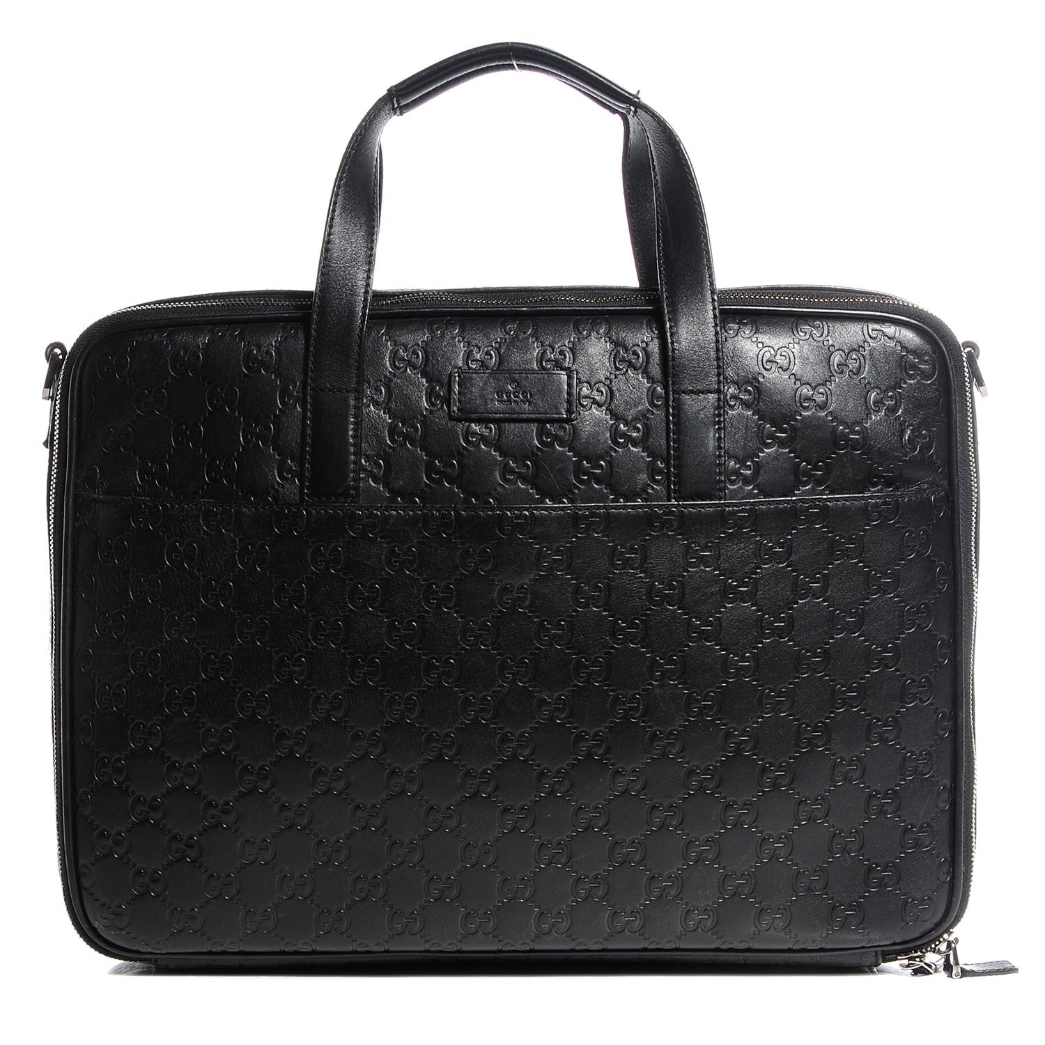 Gucci Guccissima Large Laptop Briefcase Black 1 of 7