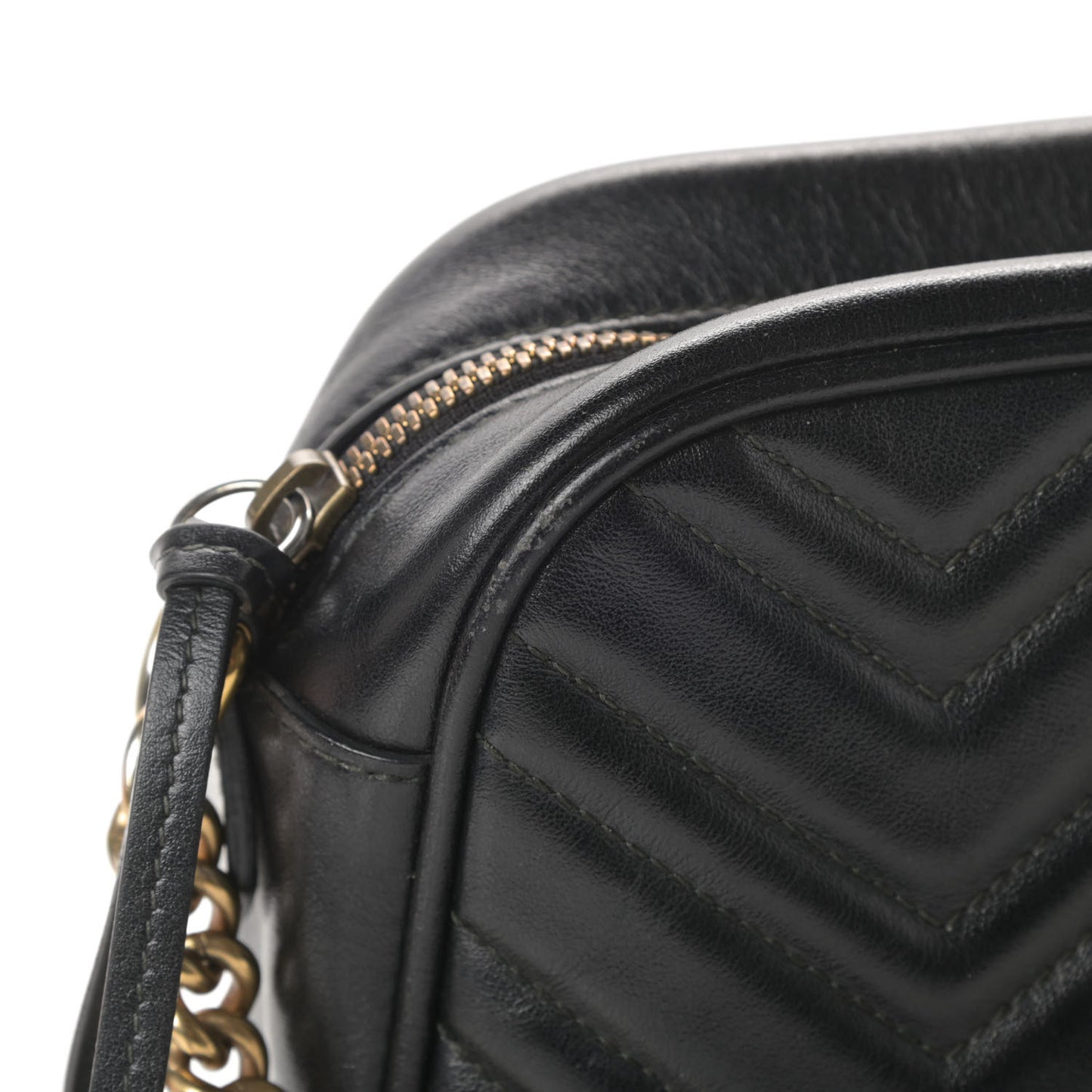 Calfskin Matelasse Small GG Marmont Chain Shoulder Bag Black