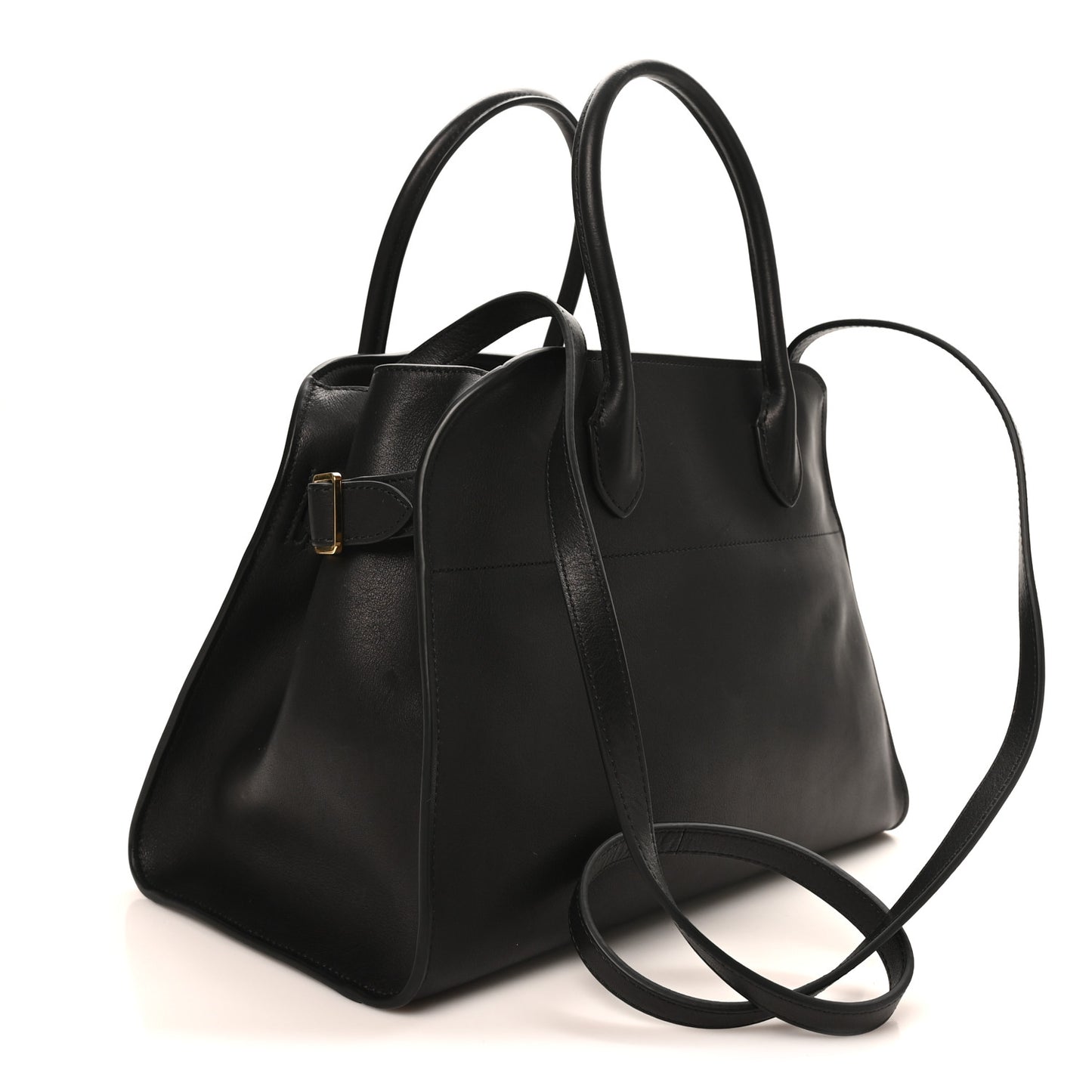 Polished Saddle Calfskin Soft Margaux 12 Black