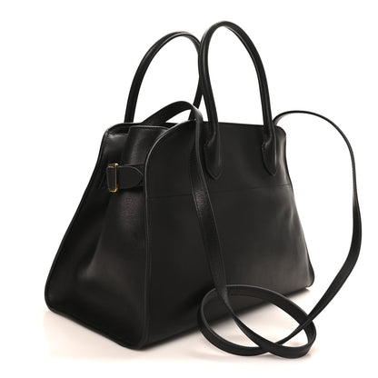 The Row Polished Saddle Calfskin Soft Margaux 12 Black 3 of 9