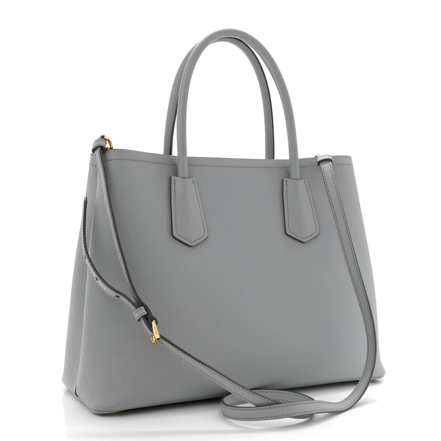 Prada Saffiano Cuir Medium Double Bag Granito Acquamarina 3 of 15