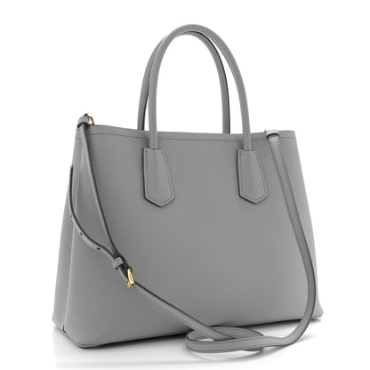 Prada Saffiano Cuir Medium Double Bag Granito Acquamarina 3 of 15