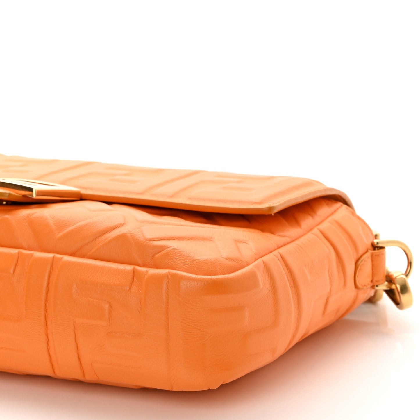 Nappa FF 1974 Embossed Baguette Clementine