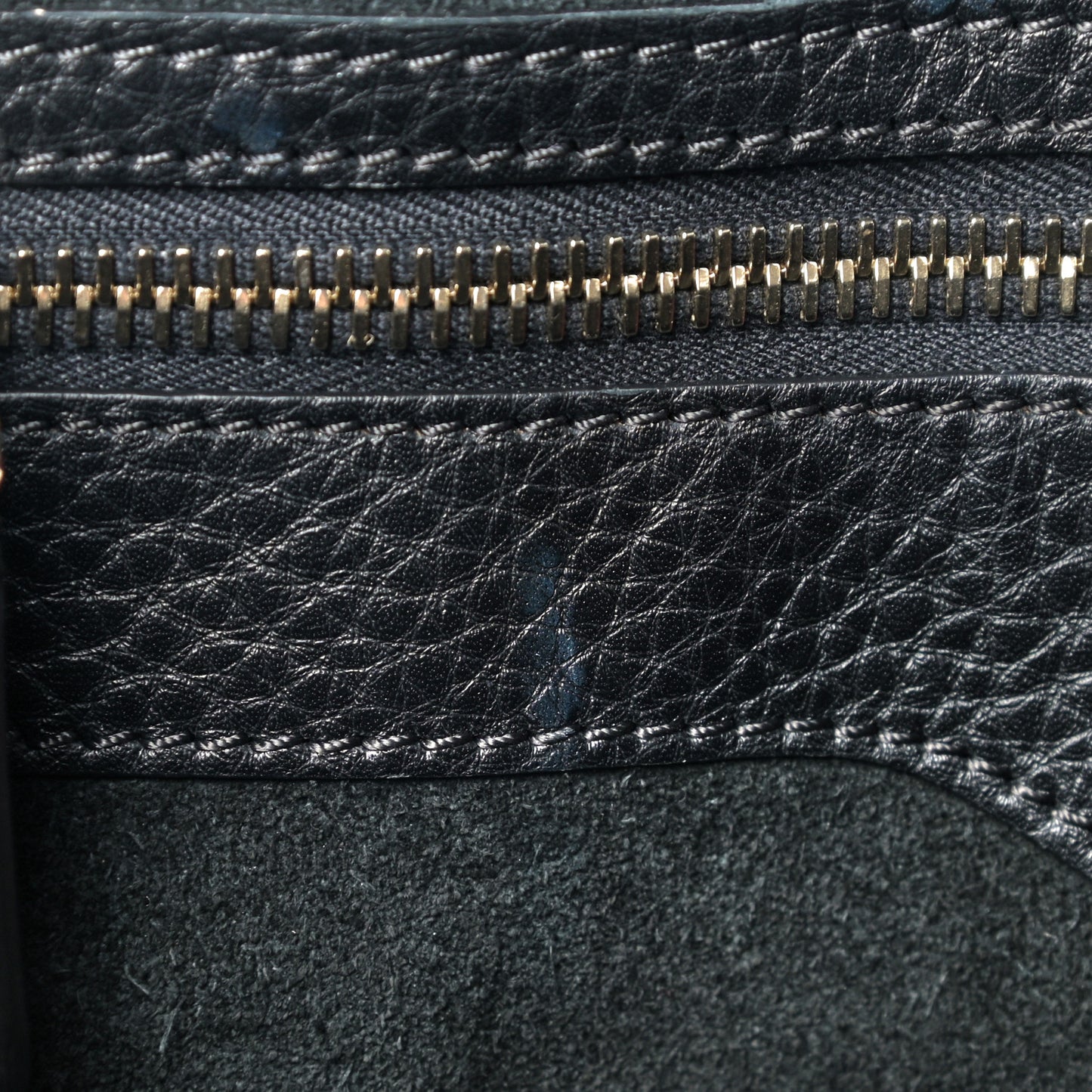 Grained Calfskin Rockstud Shoulder Tote Black