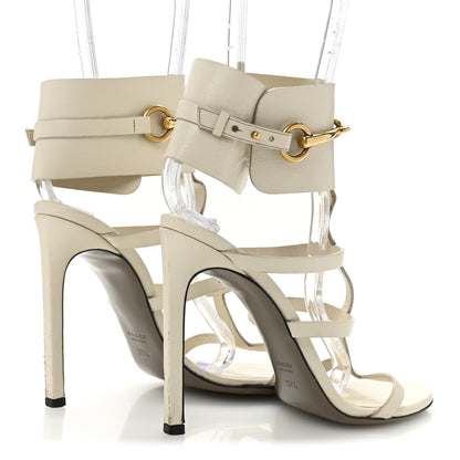 Gucci Calfskin Ursula Ankle Wrap Caged Sandals 37.5 Mystic White 5 of 12
