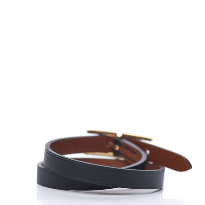 Hermes Swift Behapi Double Tour Bracelet T2 Black Gold 2 of 6
