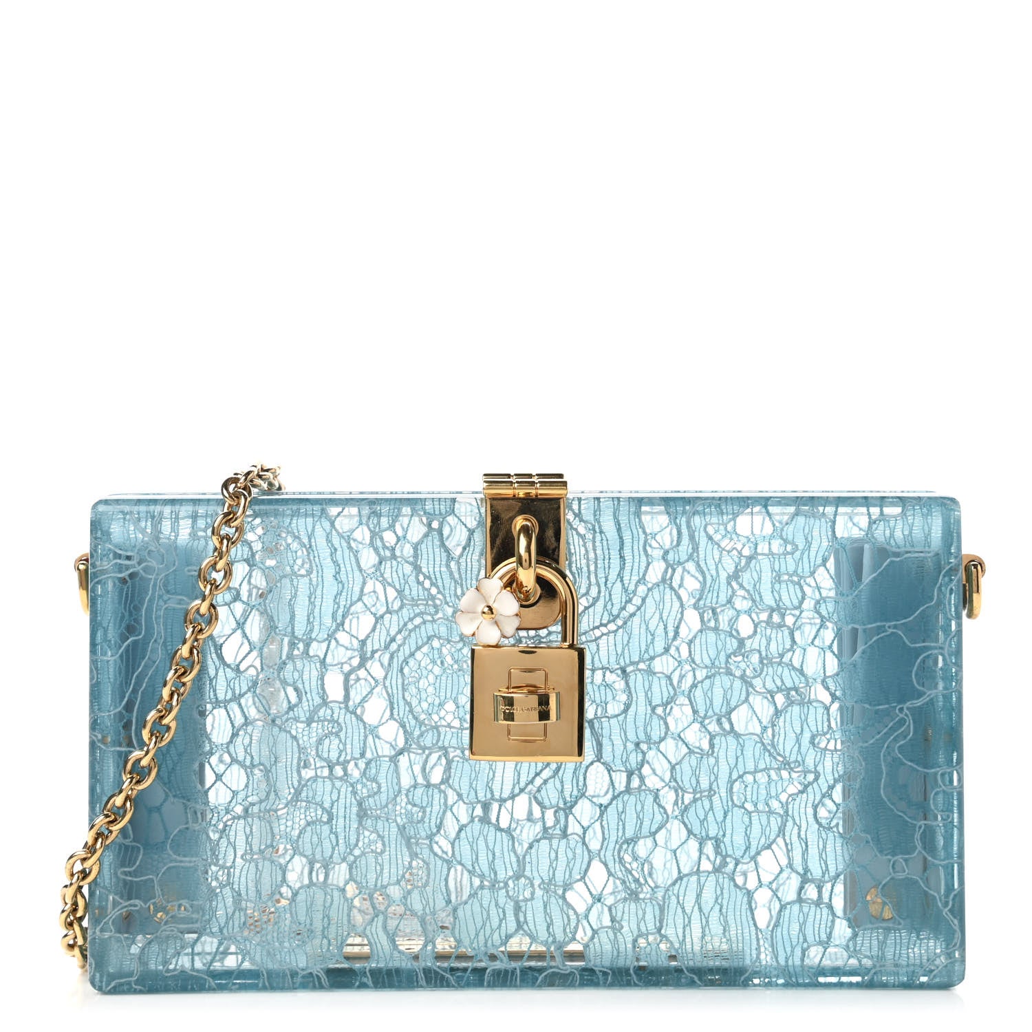 Dolce & Gabbana Plexiglass Dolce Box Clutch Blue 1 of 9