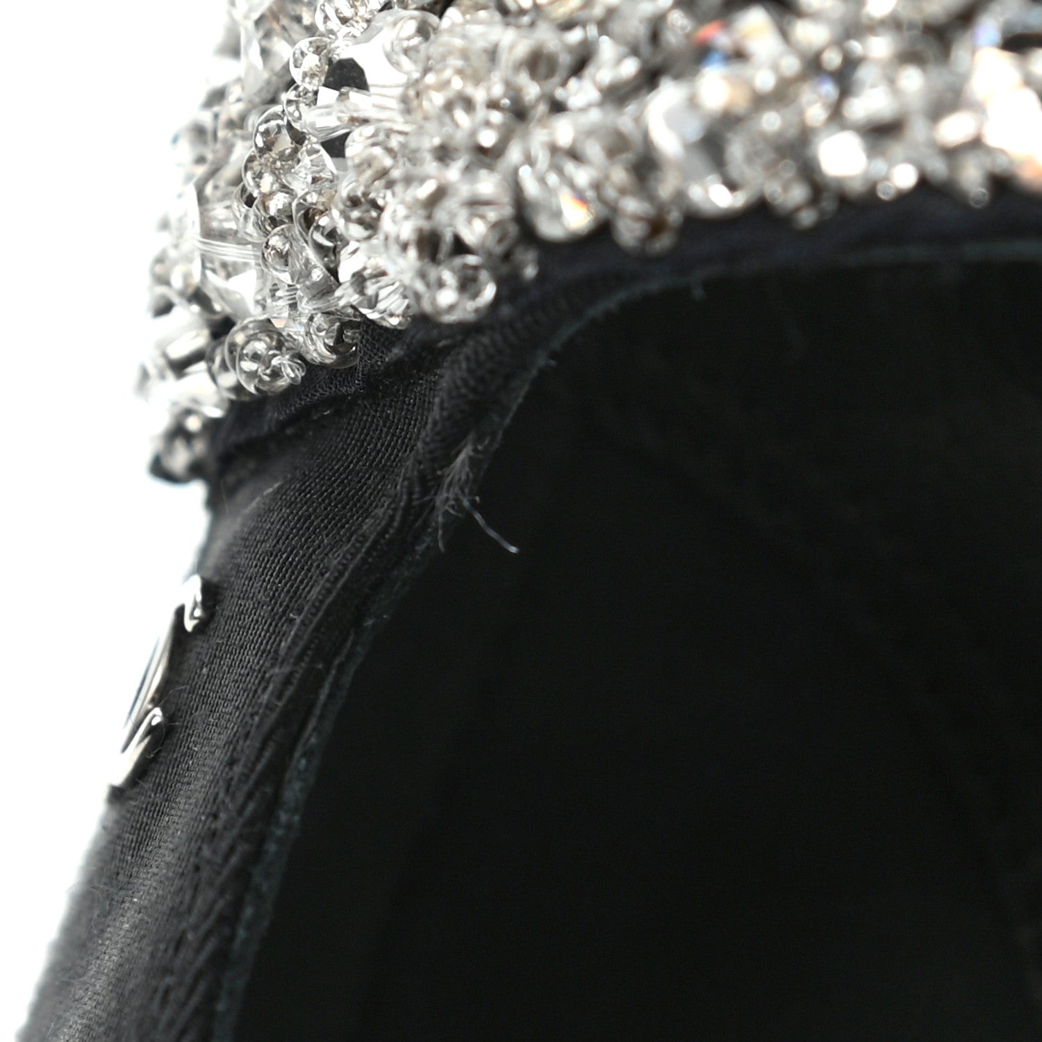 Chanel Grosgrain Sequin Beaded Bow Sandals 37.5 Black 9 of 9