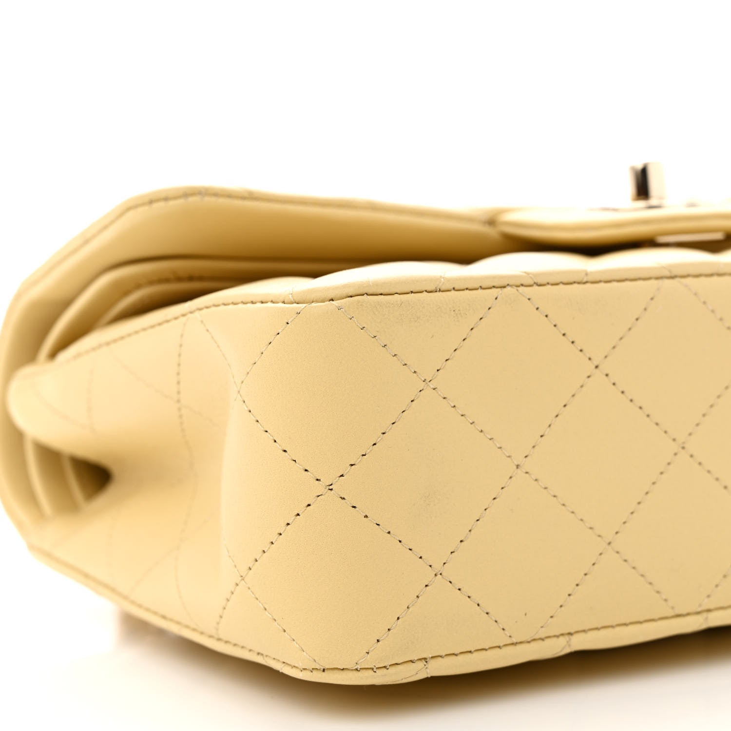 Chanel Lambskin Quilted Small Double Flap Yellow 9 of 10