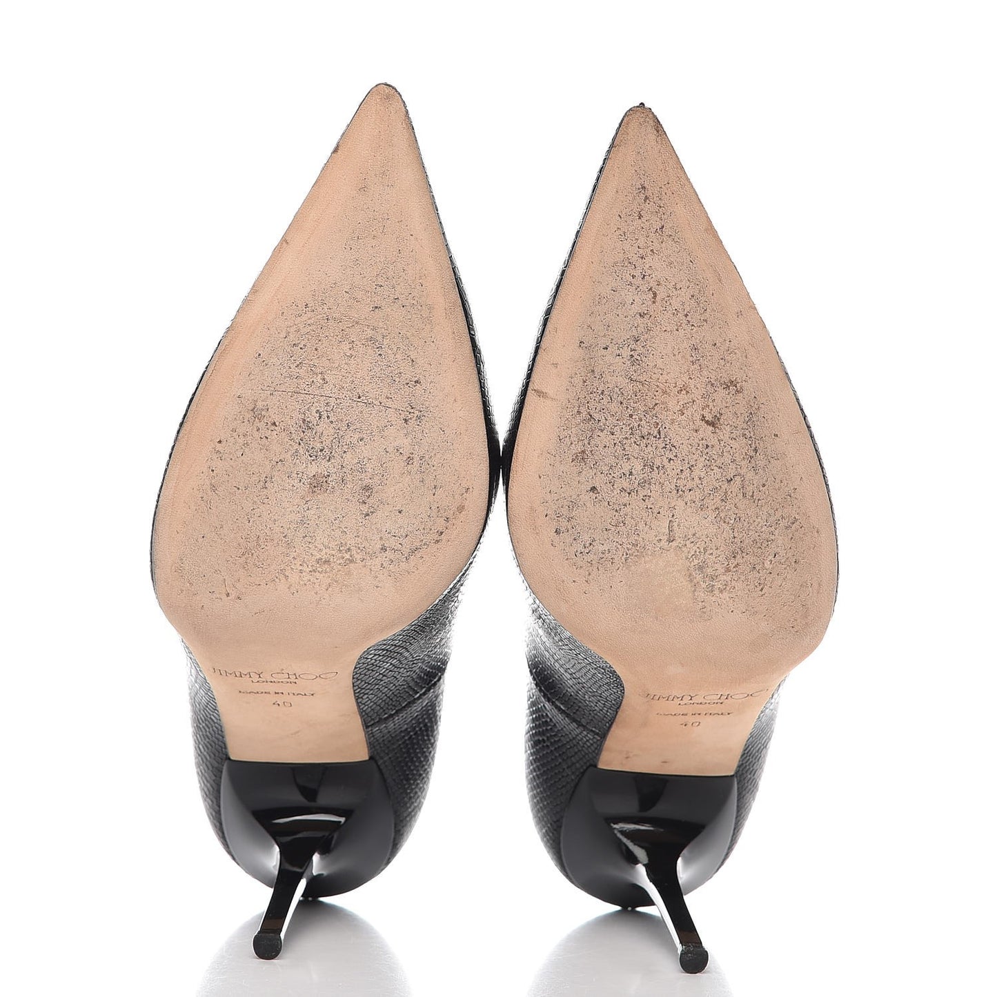Snakeskin Pointed Toe Pumps 40 Black