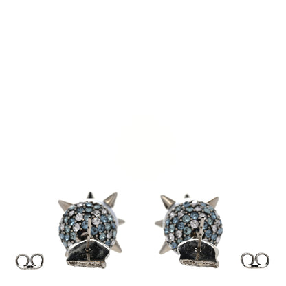 Gucci Metal Crystal Pearl Spike Feline Earrings Silver 3 of 6