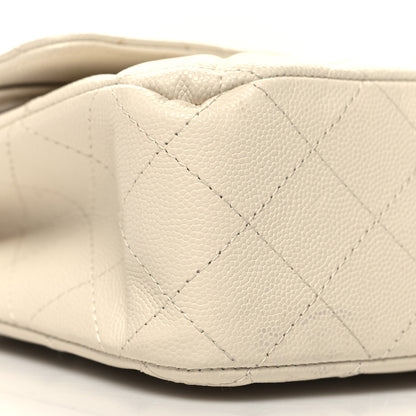 Chanel Caviar Quilted Medium Double Flap White 9 of 12