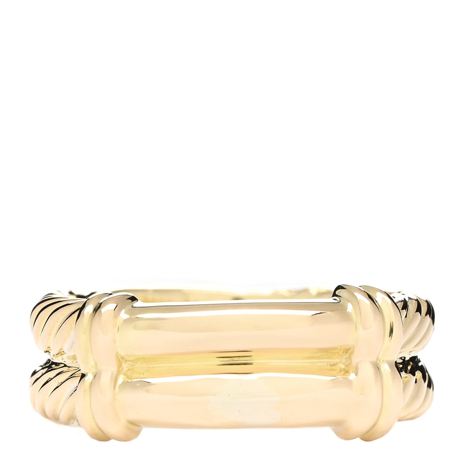 David Yurman 18K Yellow Gold Double Cable Band Ring 53 6.25 1 of 5