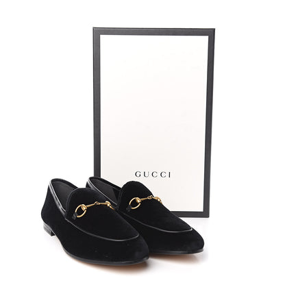 Gucci Velvet Horsebit Womens Jordaan Loafers 38.5 Black 9 of 9