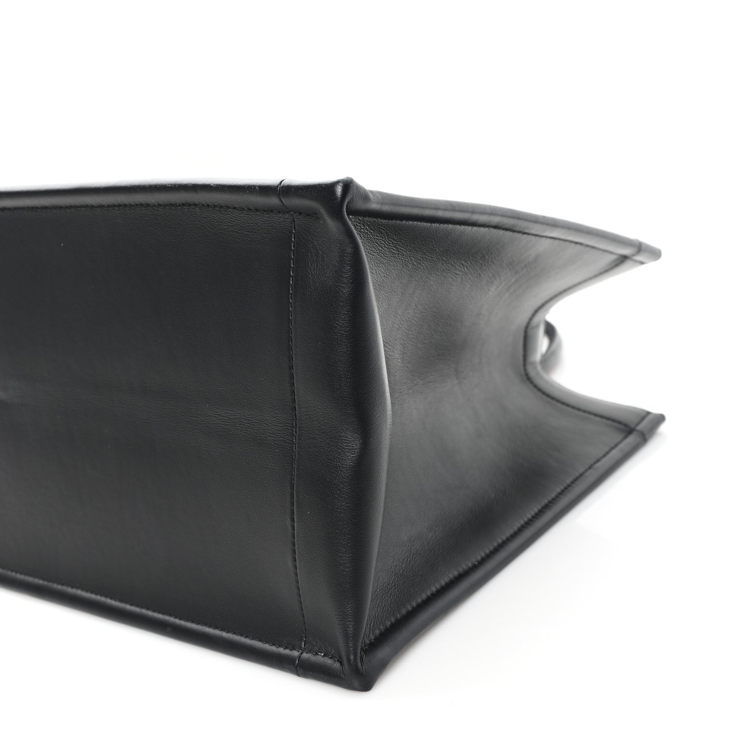 Calfskin Macro Cannage Medium Book Tote Black