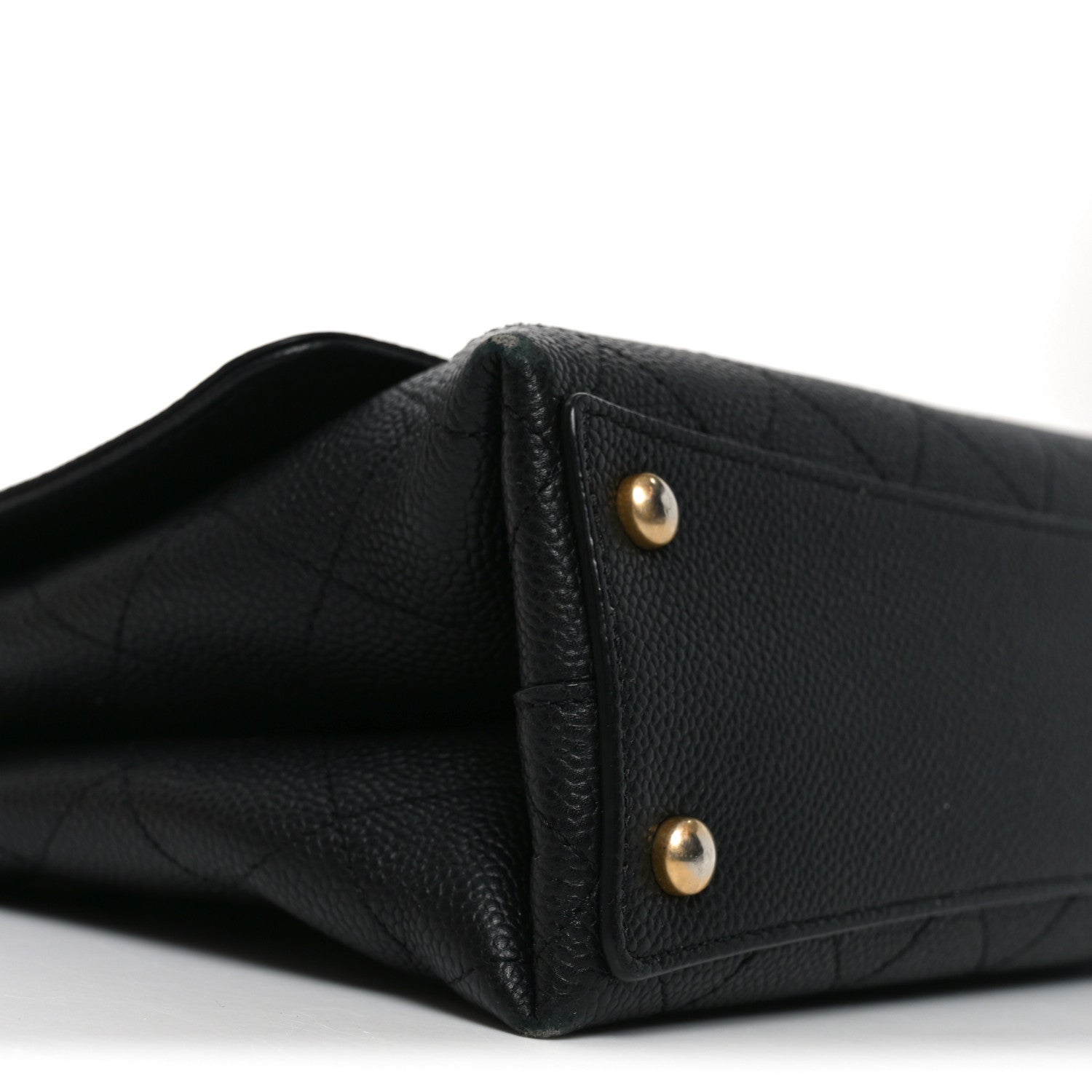 Chanel Caviar Diamond Stitched Top Handle Flap Black 10 of 11