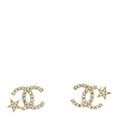 Chanel Crystal CC Starfall Earrings Gold 1 of 4