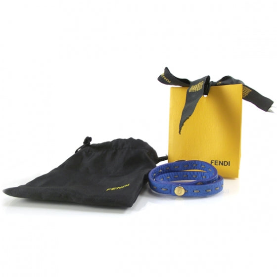 Fendi Calfskin Romano Selleria Bracelet Blue 3 of 5