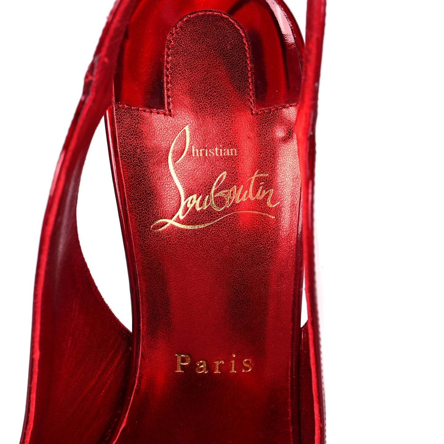 Metallic Calfskin Hot Chick Slingback 100 Pumps 39 Red