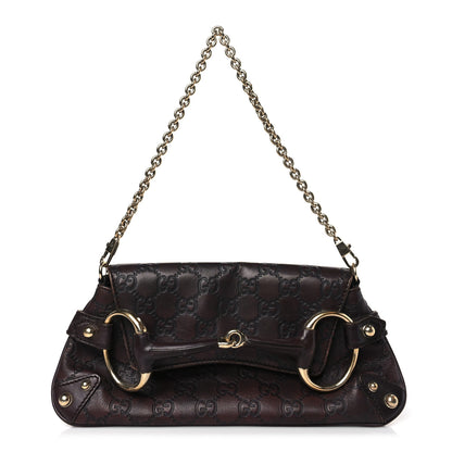 Gucci Guccissima Small Horsebit Chain Clutch Chocolate 1 of 14