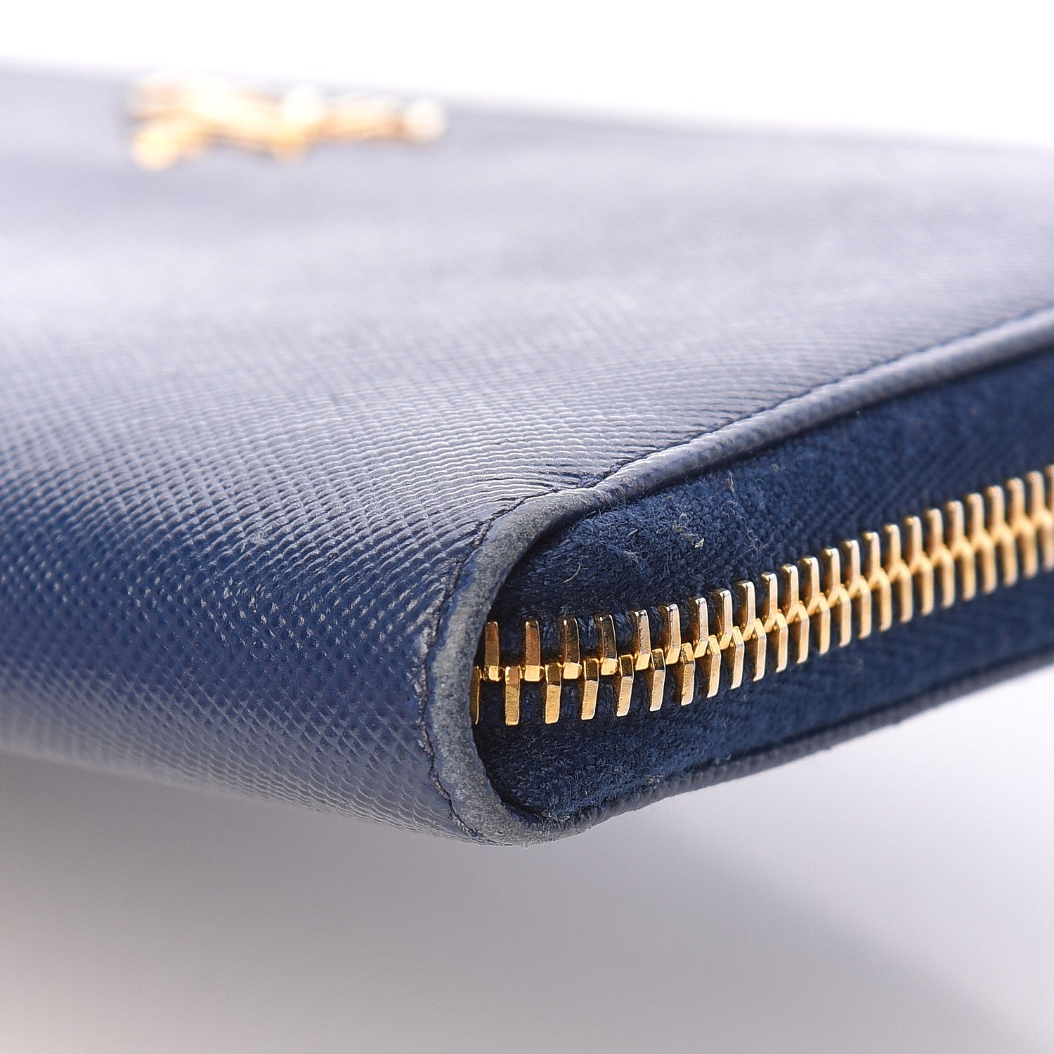 Prada Saffiano Metal Zip Around Wallet Baltico 9 of 15