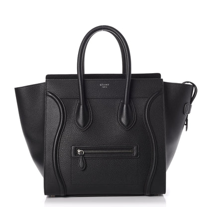 Celine Drummed Calfskin Mini Luggage Black 2 of 13