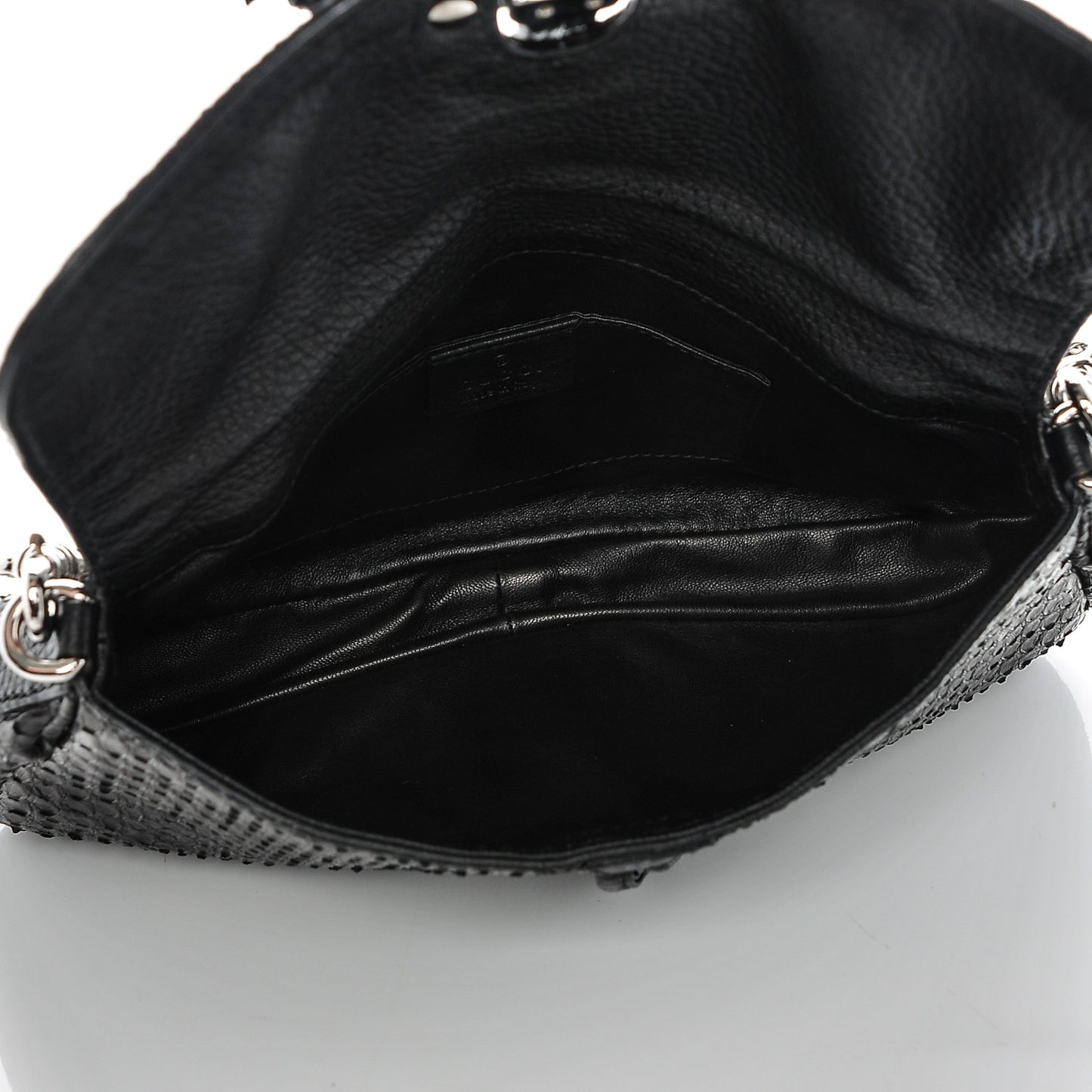 Python Bamboo Croisette Evening Bag Black