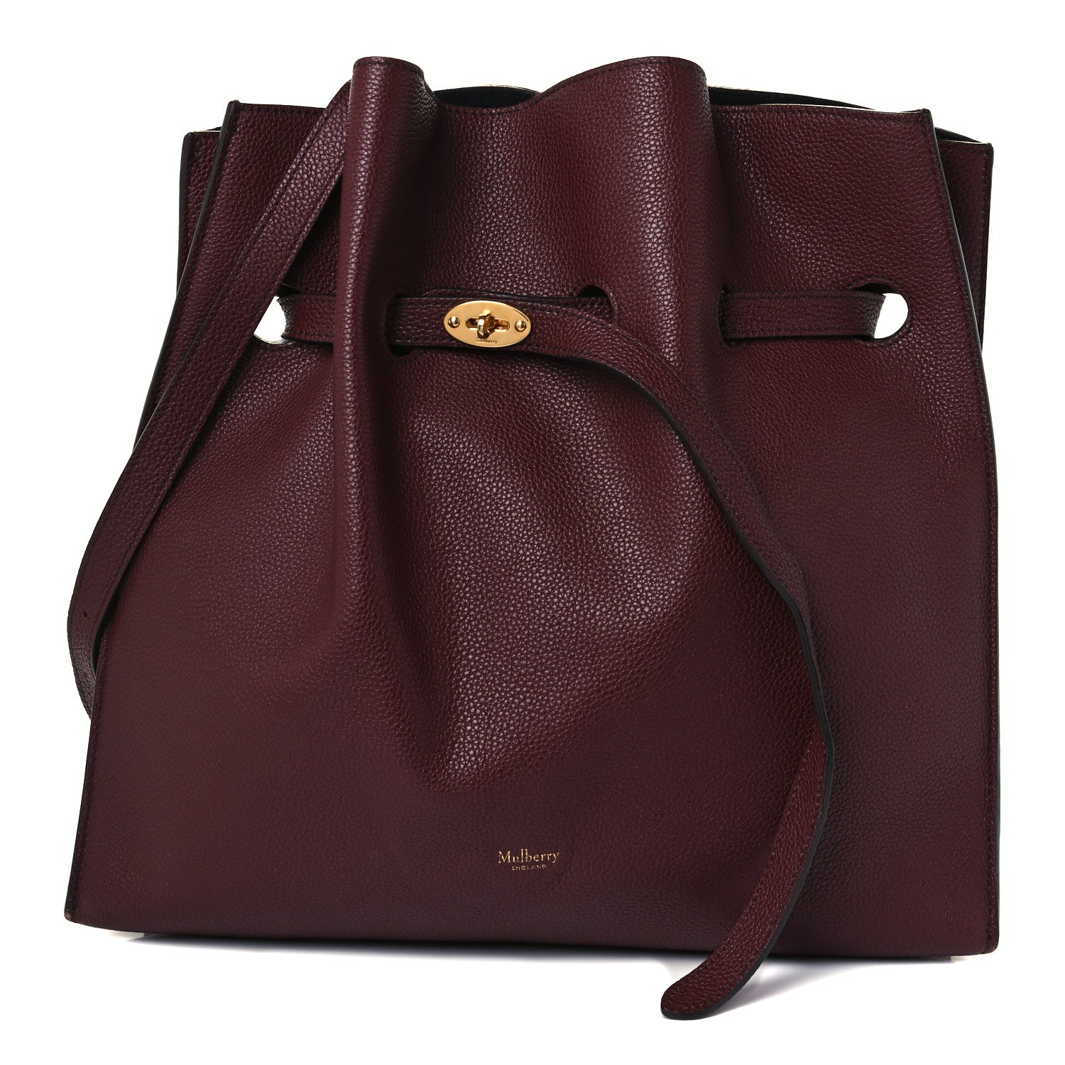 Mulberry Grained Calfskin Small Tyndale Bucket Bag Burgundy 1 of 10