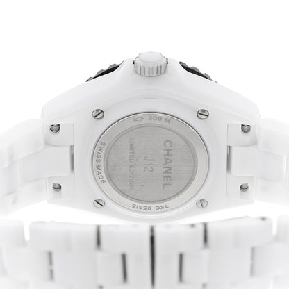 Chanel Stainless Steel Ceramic 33mm J12 Limited Edition Couture Quartz Watch White 4 of 5