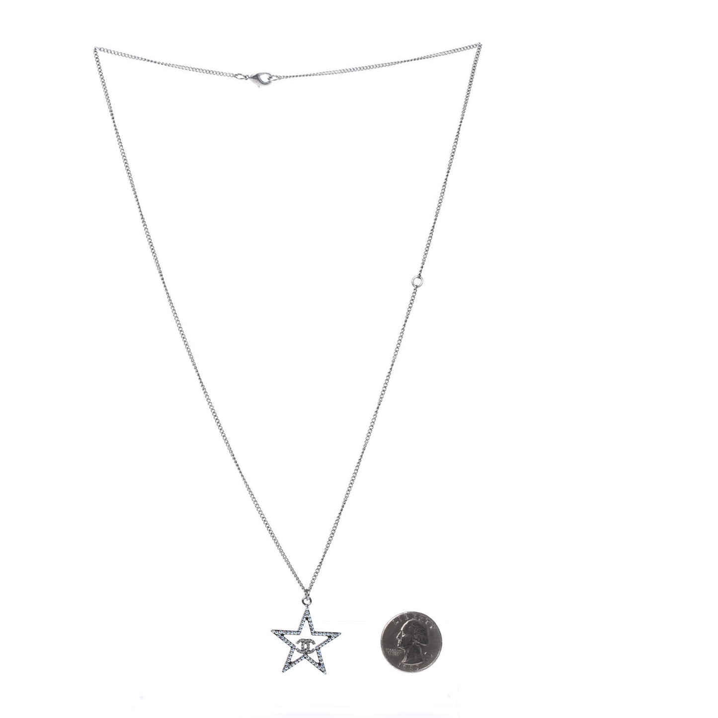 Ruthenium Crystal Star CC Necklace Iridescent Pink