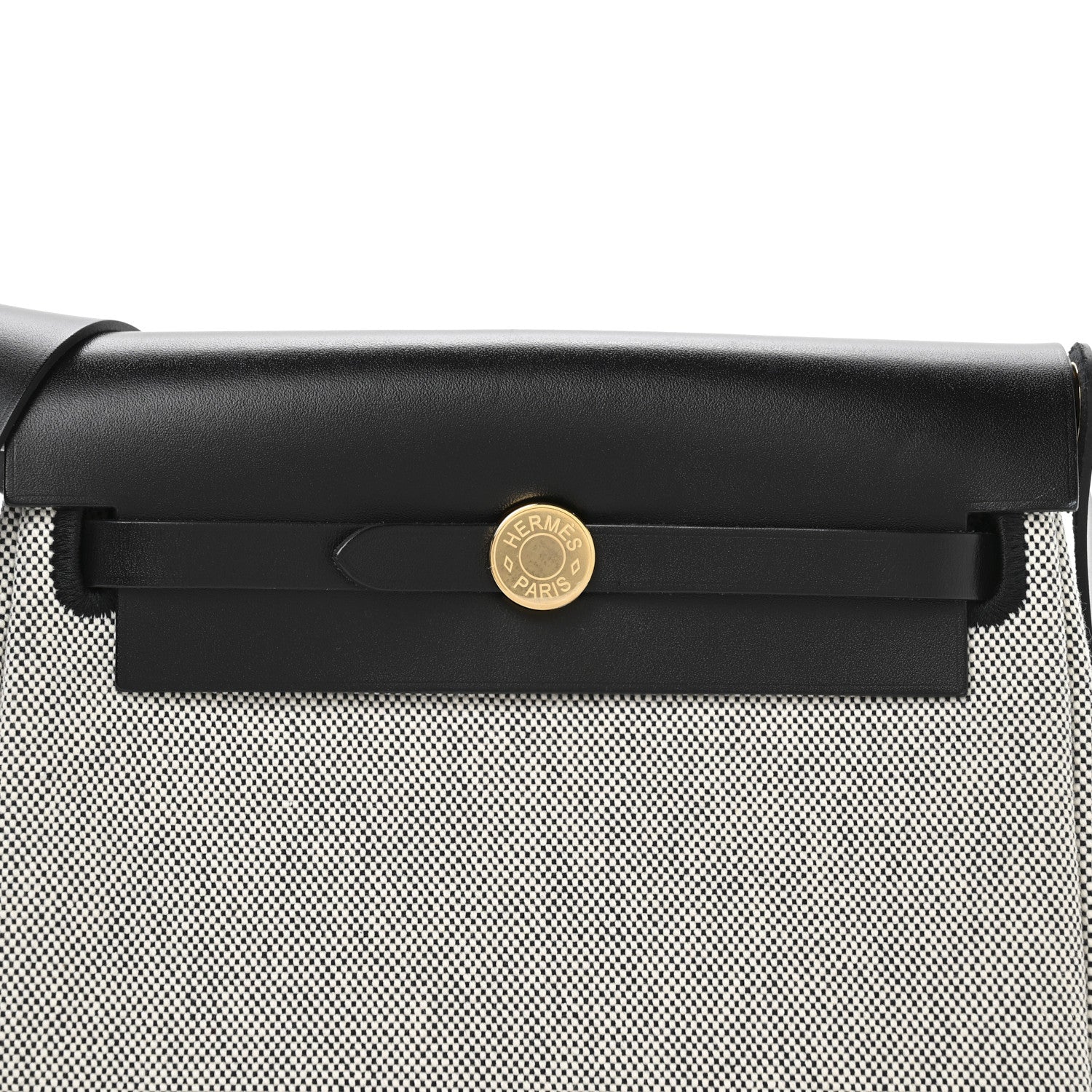 Hermes Military Toile Vache Hunter Herbag Zip Retourne 20 Ecru Black 8 of 10