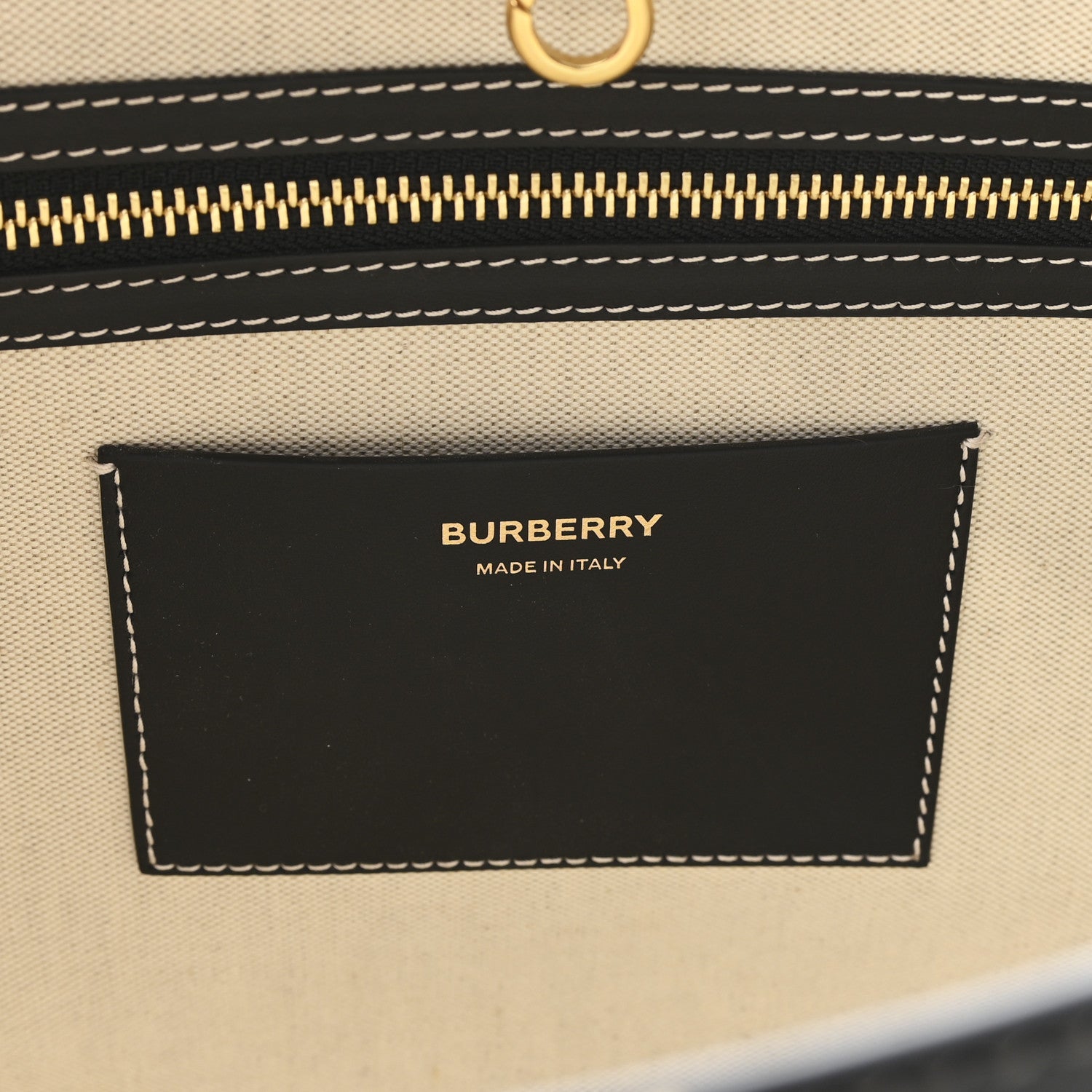 Burberry Calfskin Monogram Motif TB Medium Soft Tote Black 6 of 10